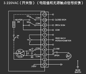 220VAC開(kāi)關(guān)型<a href='http://m.txtmm.cn/Product/diefa/diandongdiefa/' target='_blank'>電動(dòng)<a href='http://m.txtmm.cn/Product/diefa/' target='_blank'>蝶閥</a></a>接線圖