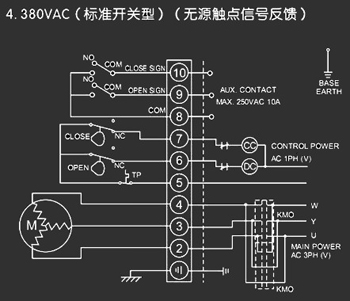 380VAC標(biāo)準(zhǔn)開(kāi)關(guān)型<a href='http://m.txtmm.cn/Product/diefa/diandongdiefa/' target='_blank'>電動(dòng)<a href='http://m.txtmm.cn/Product/diefa/' target='_blank'>蝶閥</a></a>接線圖